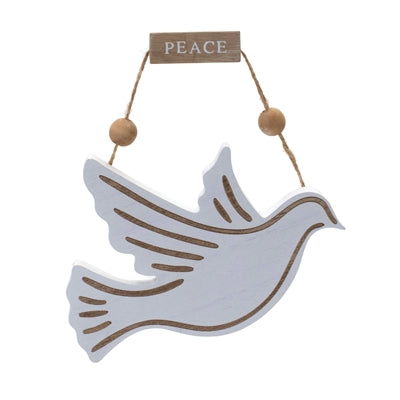 Wood Dove and Angel Sentiment Ornament (Set of 6)