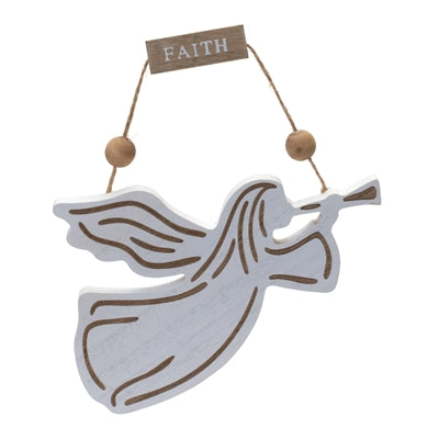 Wood Dove and Angel Sentiment Ornament (Set of 6)