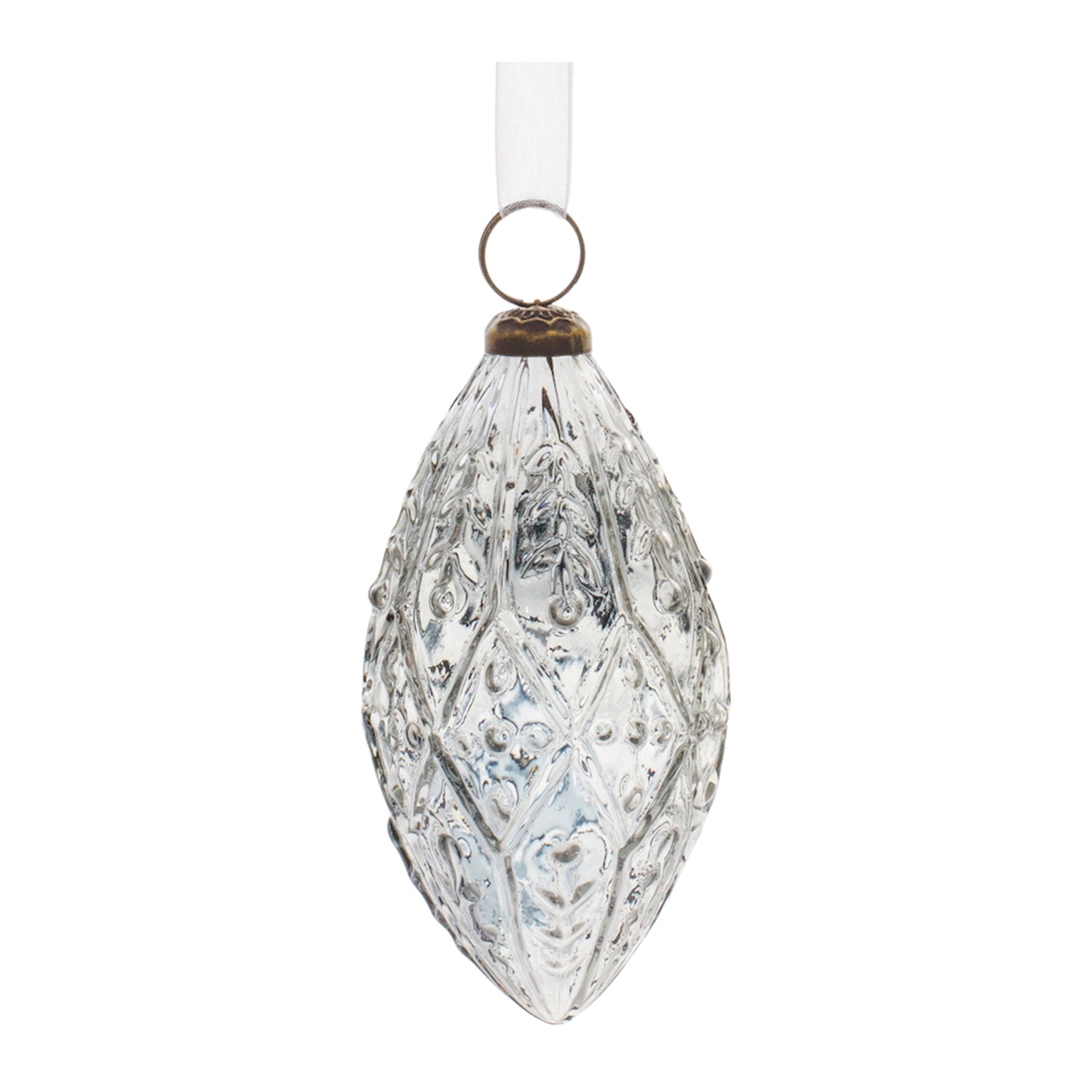 Clear Ornamental Glass Ornament (Set of 4)