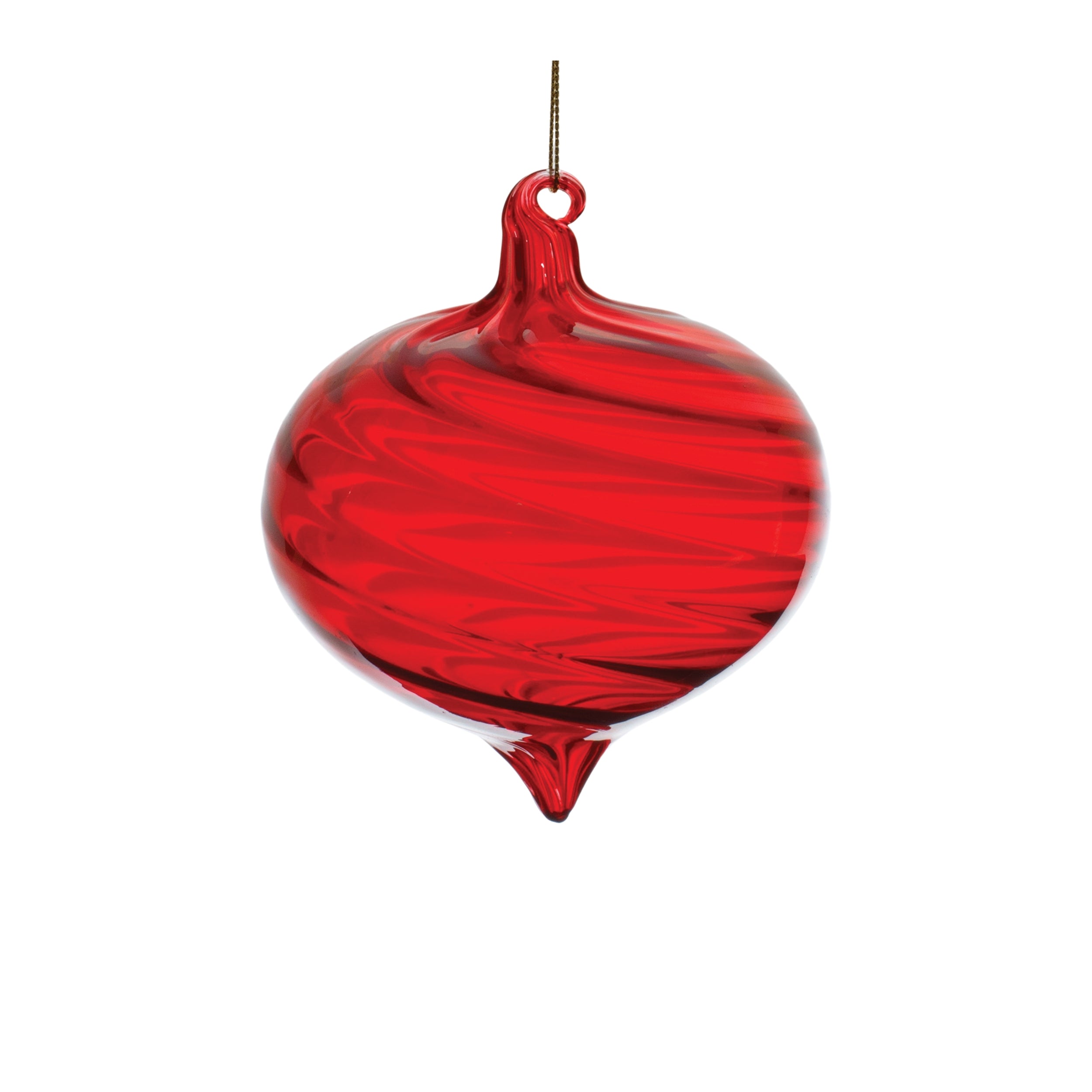 Red Swirl Glass Ornament (Set of 6)