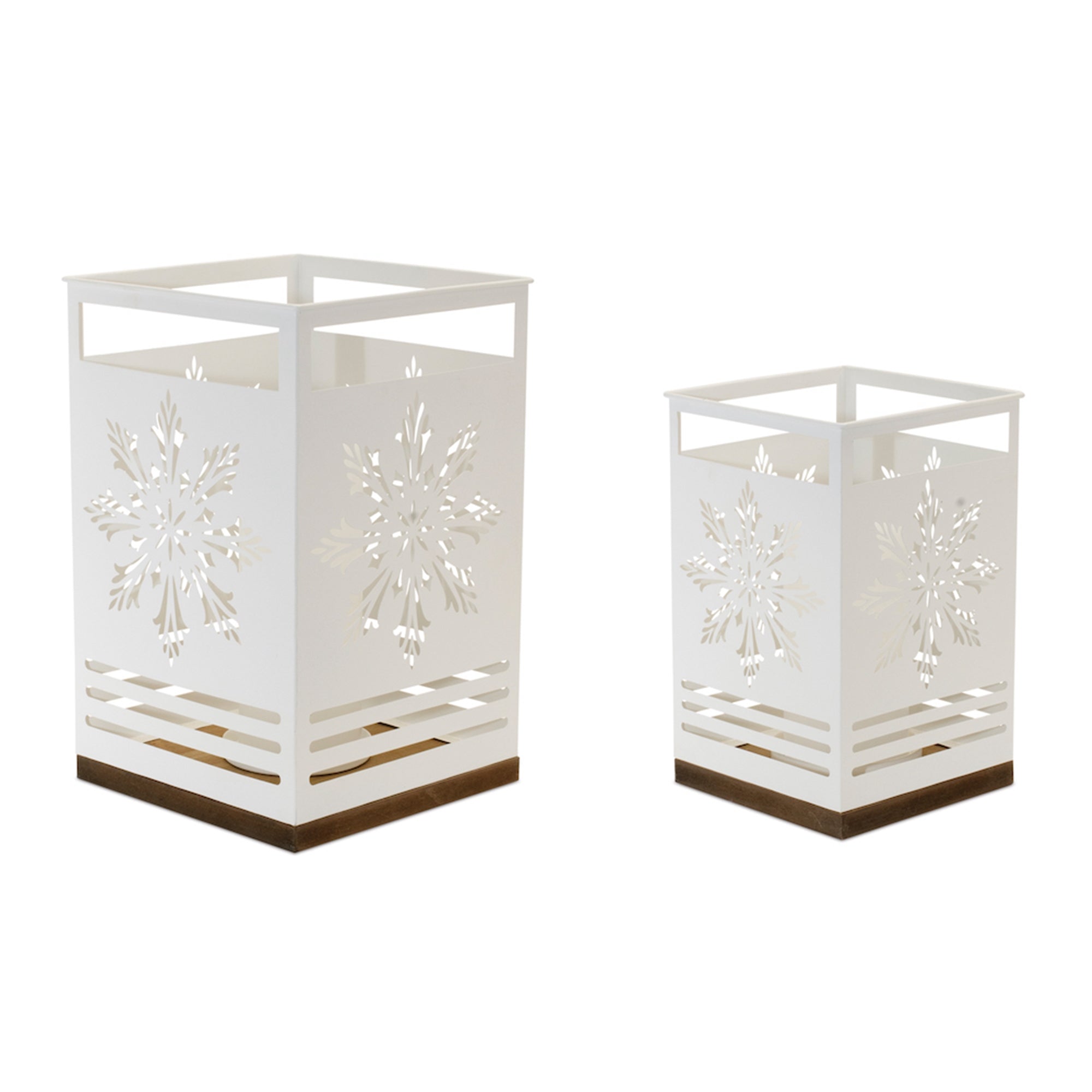 Snowflake Cut-Out Metal Candle Holder (Set of 2)