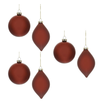 Red Glass Ball Ornament (Set of 6)