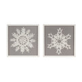 Framed Paper Mache Snowflake Plaque (Set of 2)