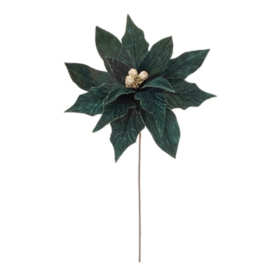 Forest Green Poinsettia Stem (Set of 2)