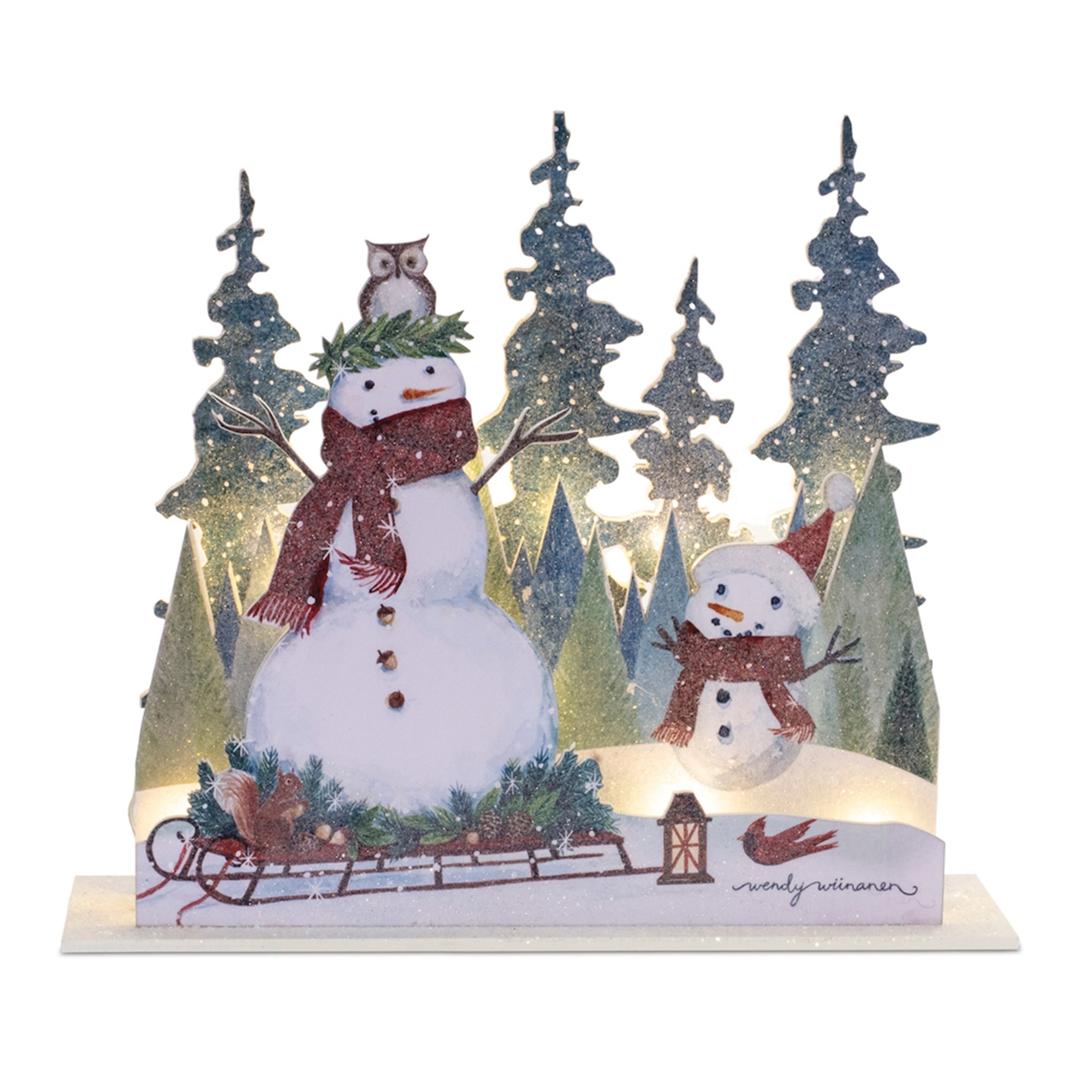 Whimsical LED Snowman Scene