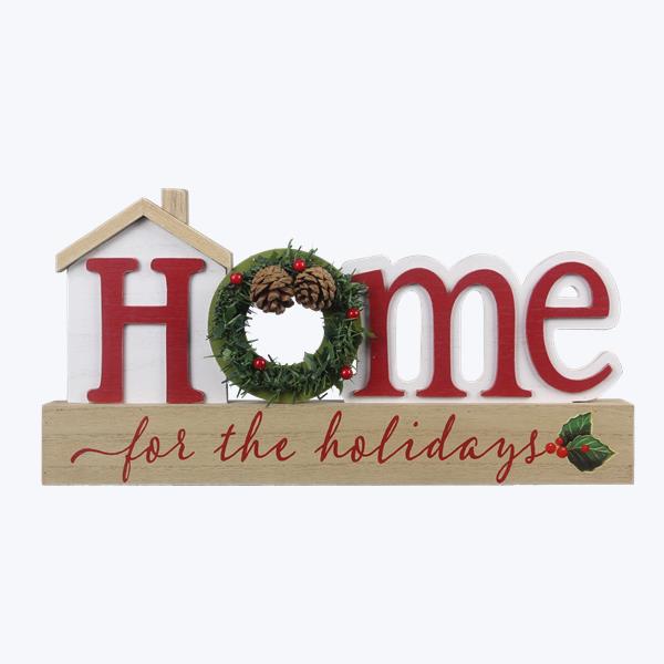 Wood Tabletop Christmas Word Sign, Home