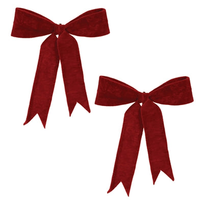 Red Wired Holiday Bow (Set of 2)
