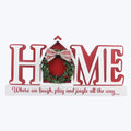 Wood Home Christmas Barn Tabletop Word Sign
