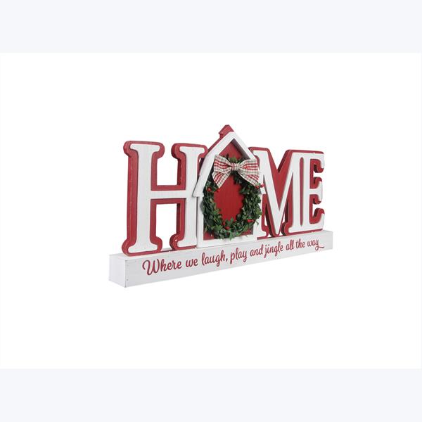 Wood Home Christmas Barn Tabletop Word Sign
