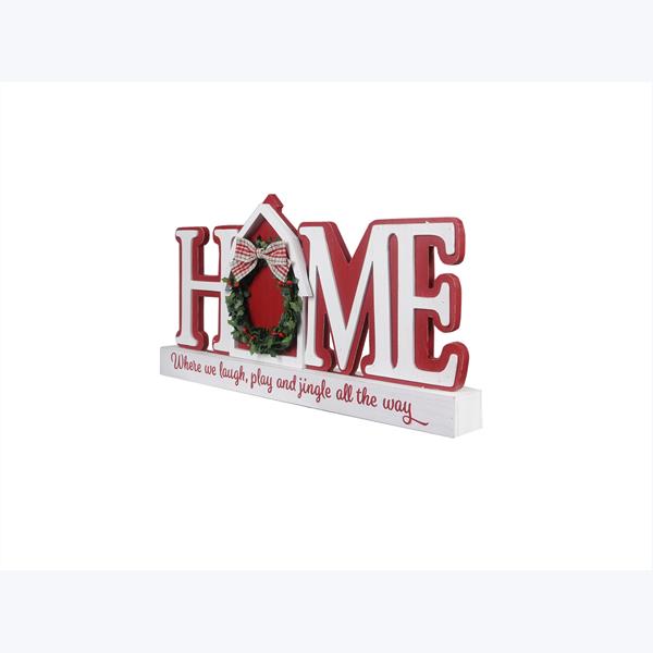 Wood Home Christmas Barn Tabletop Word Sign