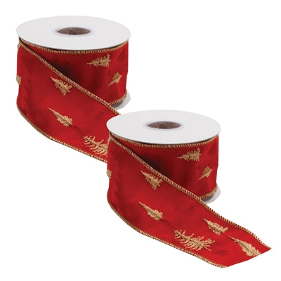 Pine Tree Holiday Ribbon (Set of 2)