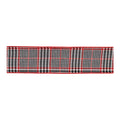 Red and Black Houndstooth Plaid Wired Ribbon 4" x 10yds