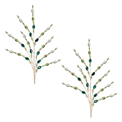 Green Jewel Bead Spray (Set of 2)