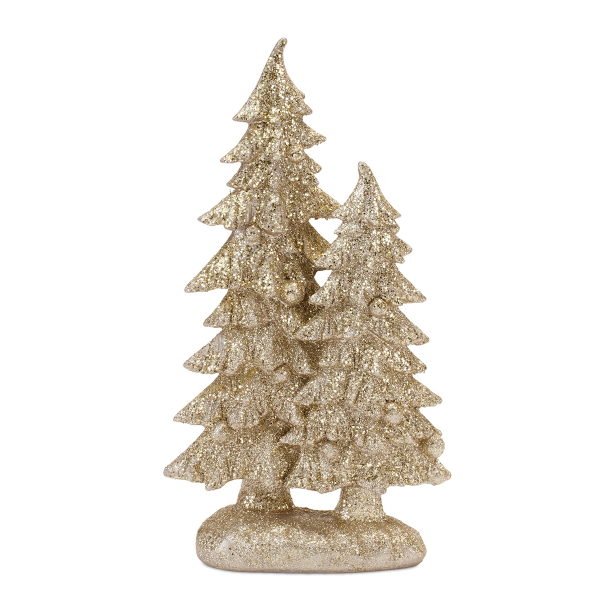 Glittered Double Tree Figurines – Set of 2