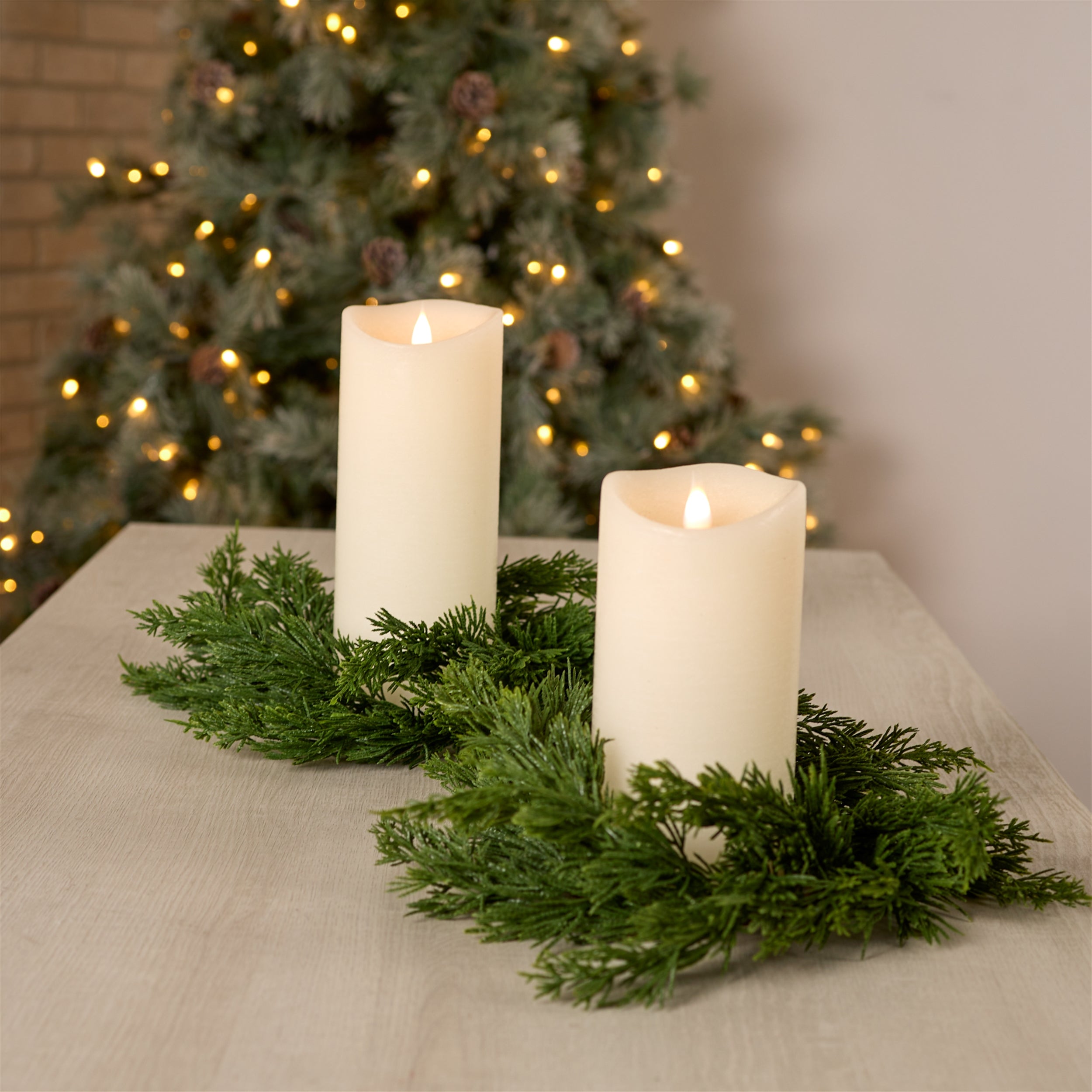 Pine Candle Ring (Set of 2)