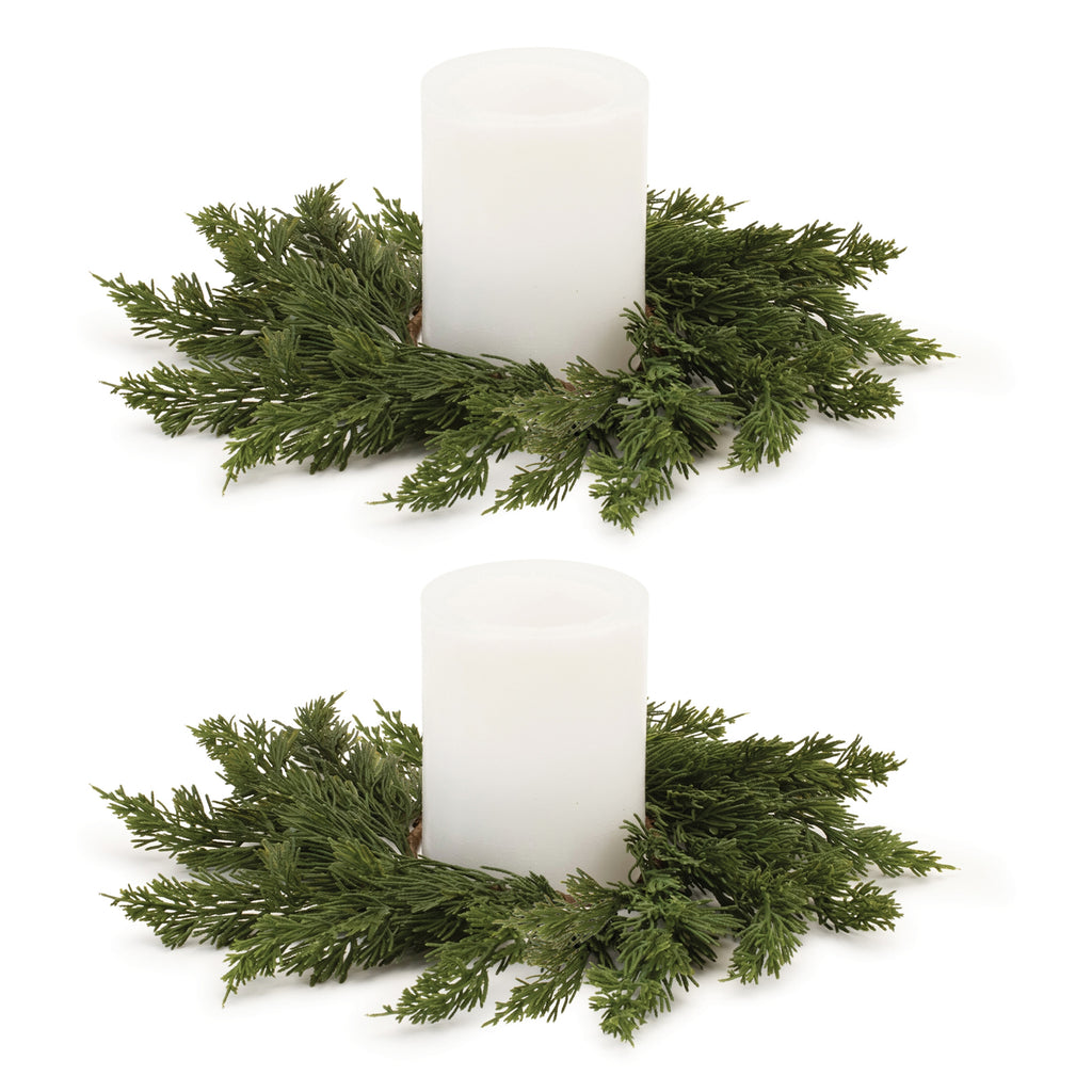 Pine Candle Ring (Set of 2)