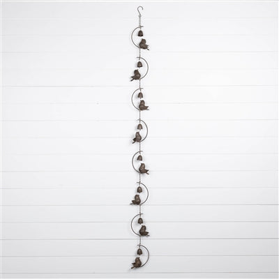 Bird and Bell Rain Chain 70"L