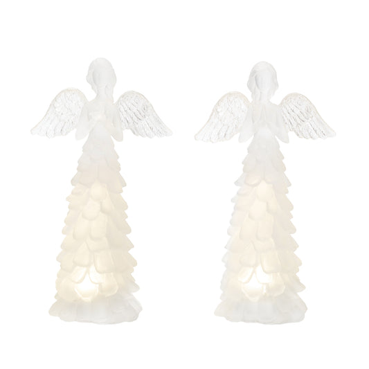 LED Angel (Set of 2) 9.5"H Resin 3 AAA Batteries, Not Included