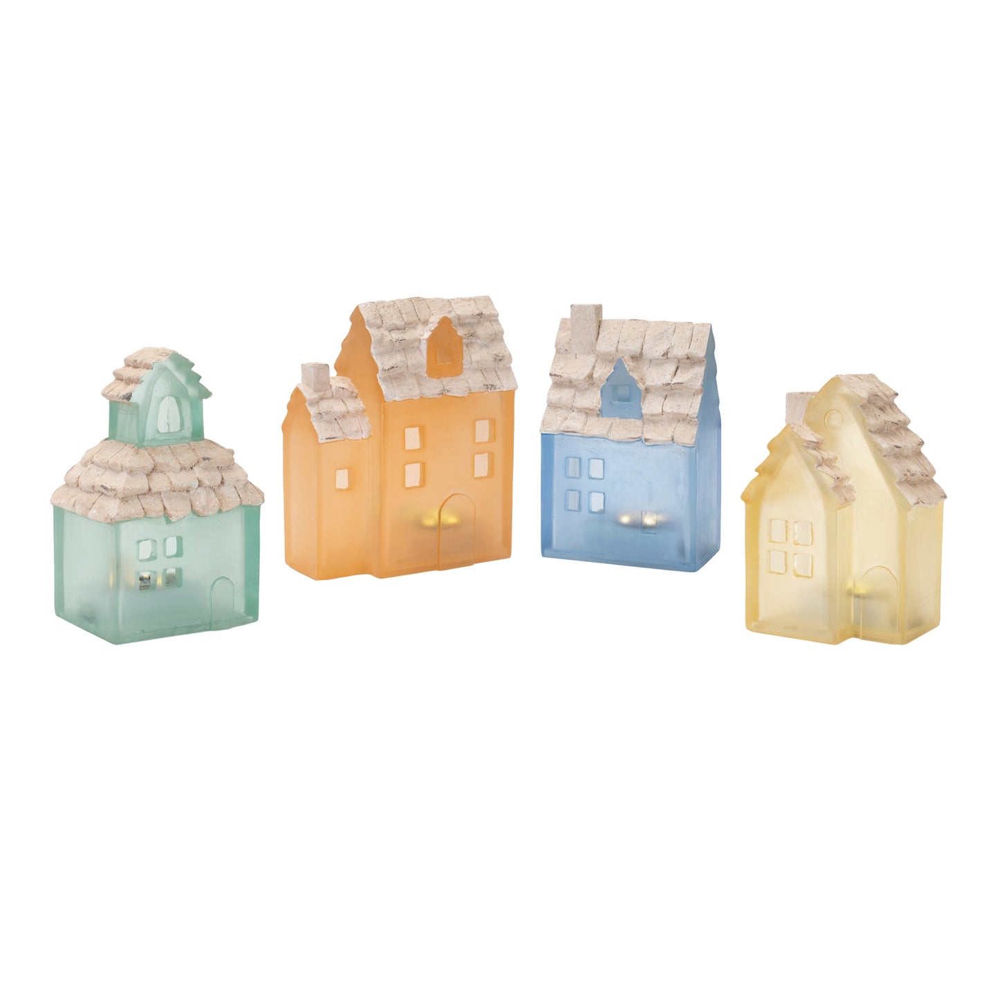 House (Set of 4) 5.5"H Resin