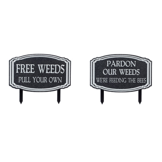 Weed Stake (Set of 2) 15.5"L x 12.5"H Tin