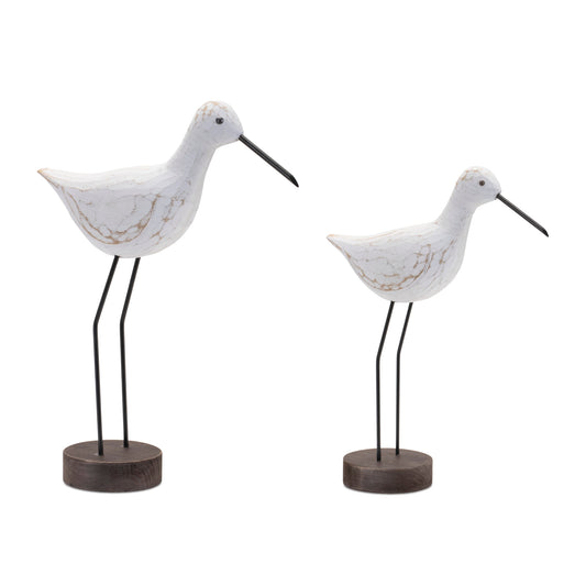 Bird (Set of 2) 12"H, 14.5"H Wood/Metal