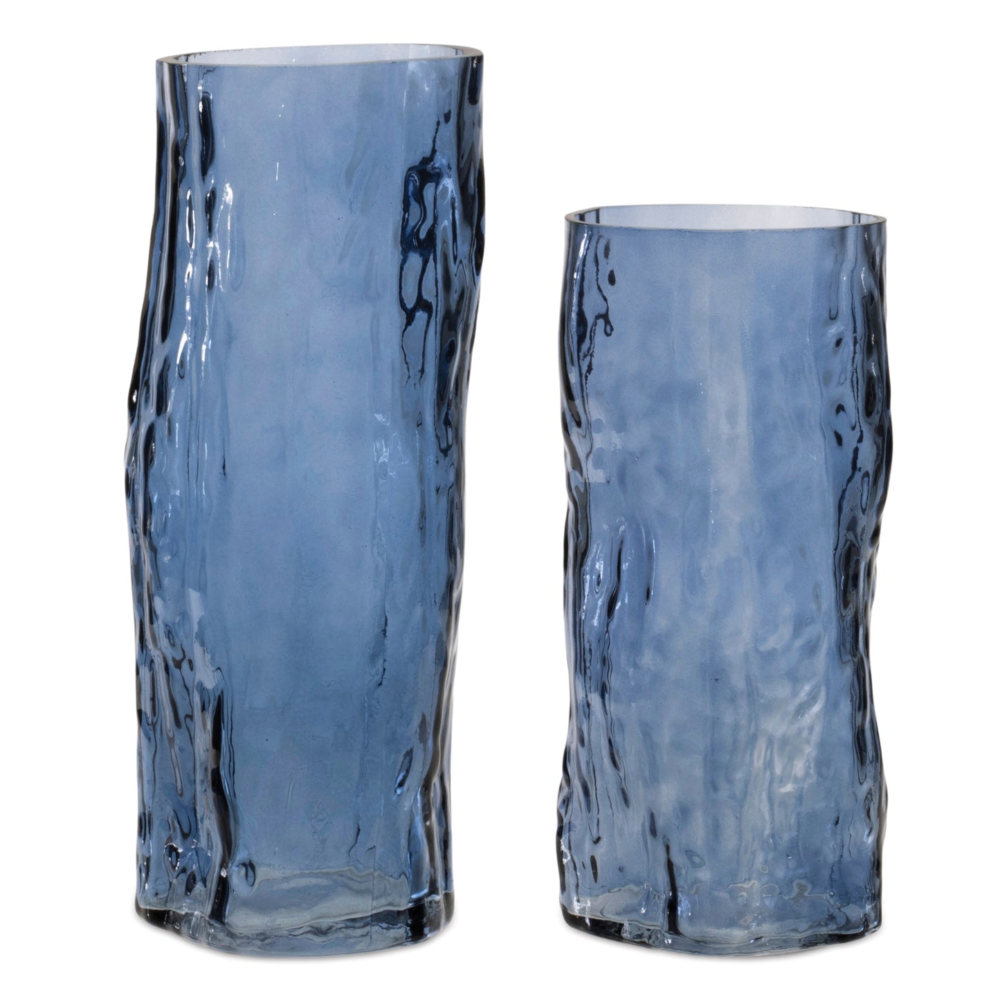 Vase (Set of 2) 3.75"D x 8"H, 3.75"D x 9.5"H Glass