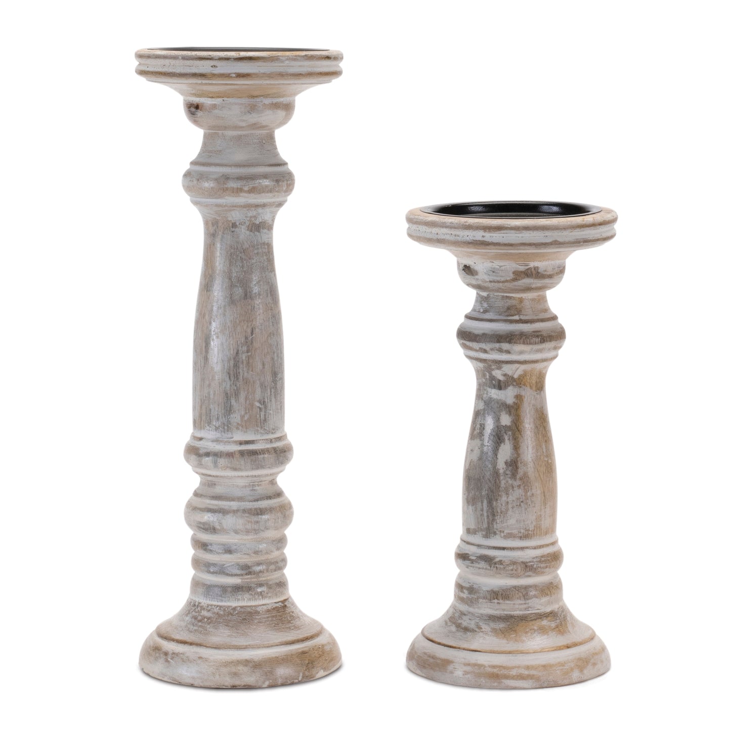 Candle Holder (Set of 2) 9"H, 12"H Wood