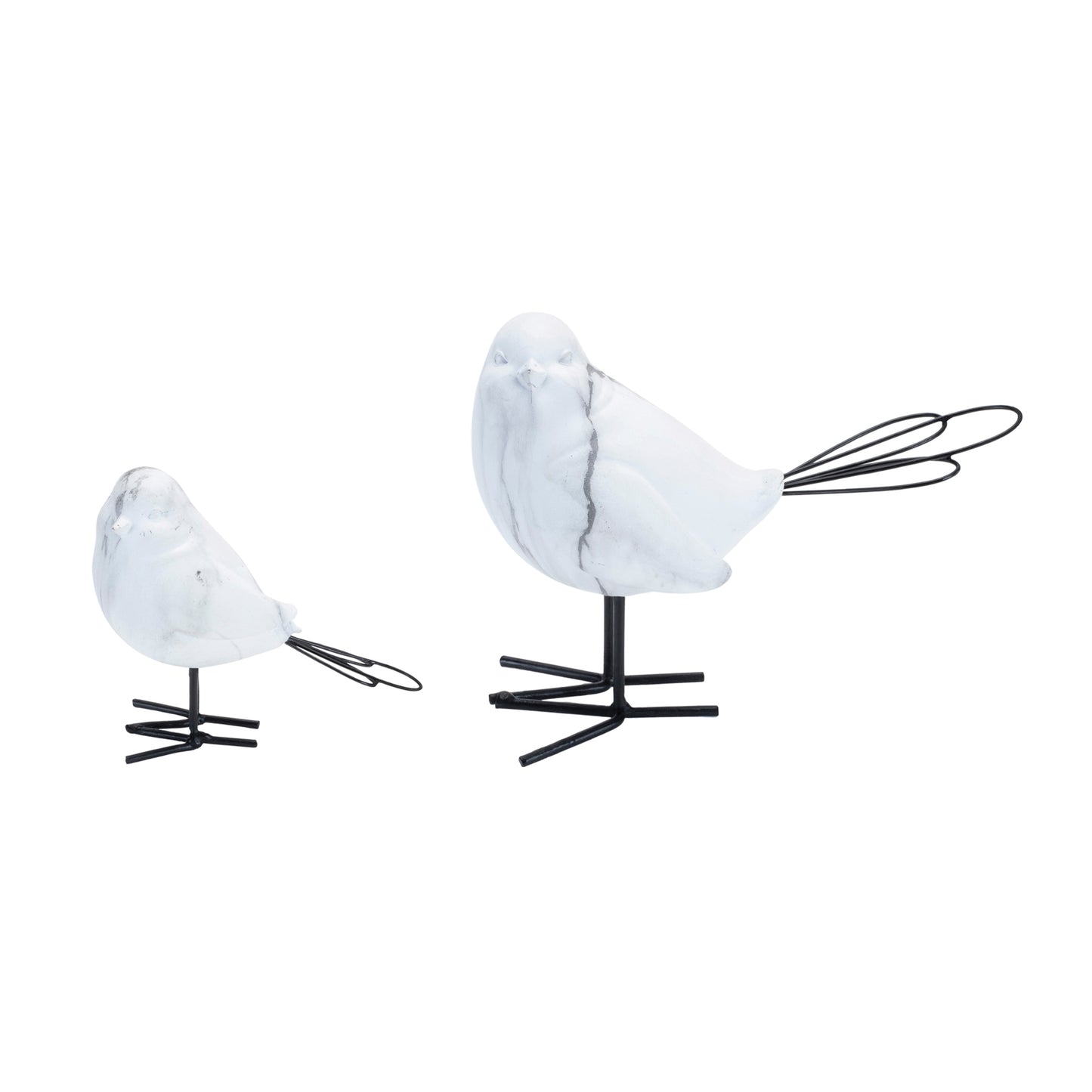 Bird (Set of 4) 3.75"H, 5.5"H Resin/Wire