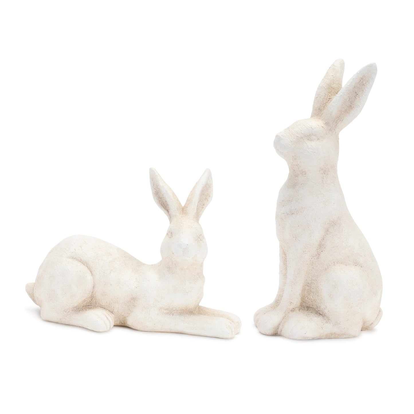 Rabbit (Set of 2) 7.5"L x 5"H, 3.25"L x 8.5"H Ceramic