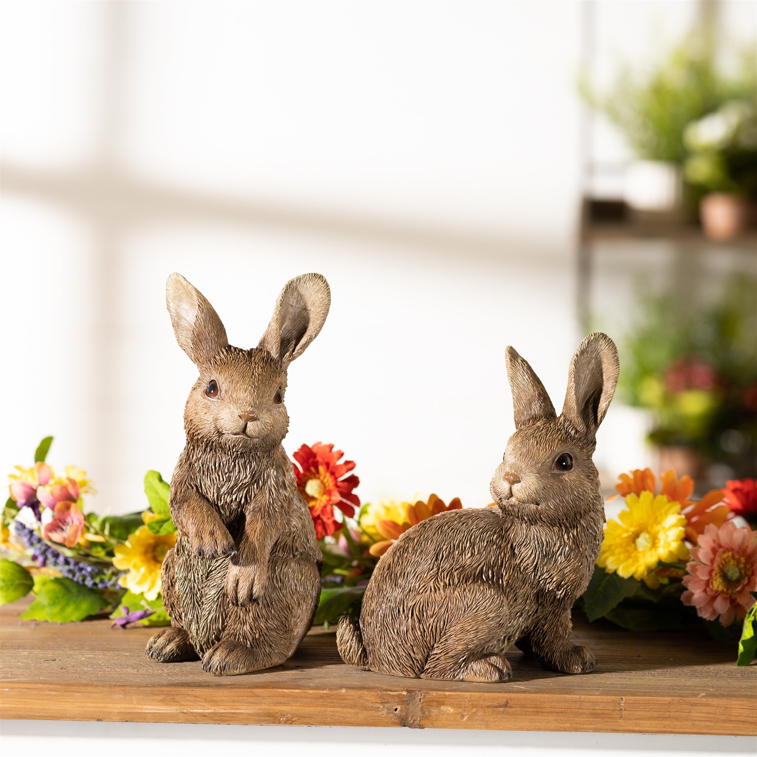 Garden Bunny Rabbit Figurine (Set of 2)