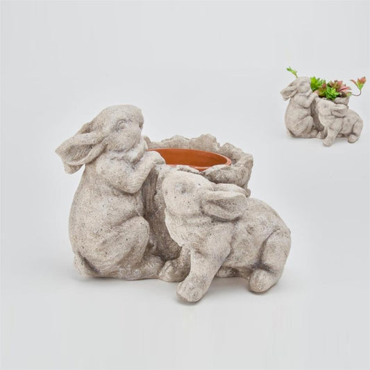 Rabbit Pot 14.5"L X 10"H Resin