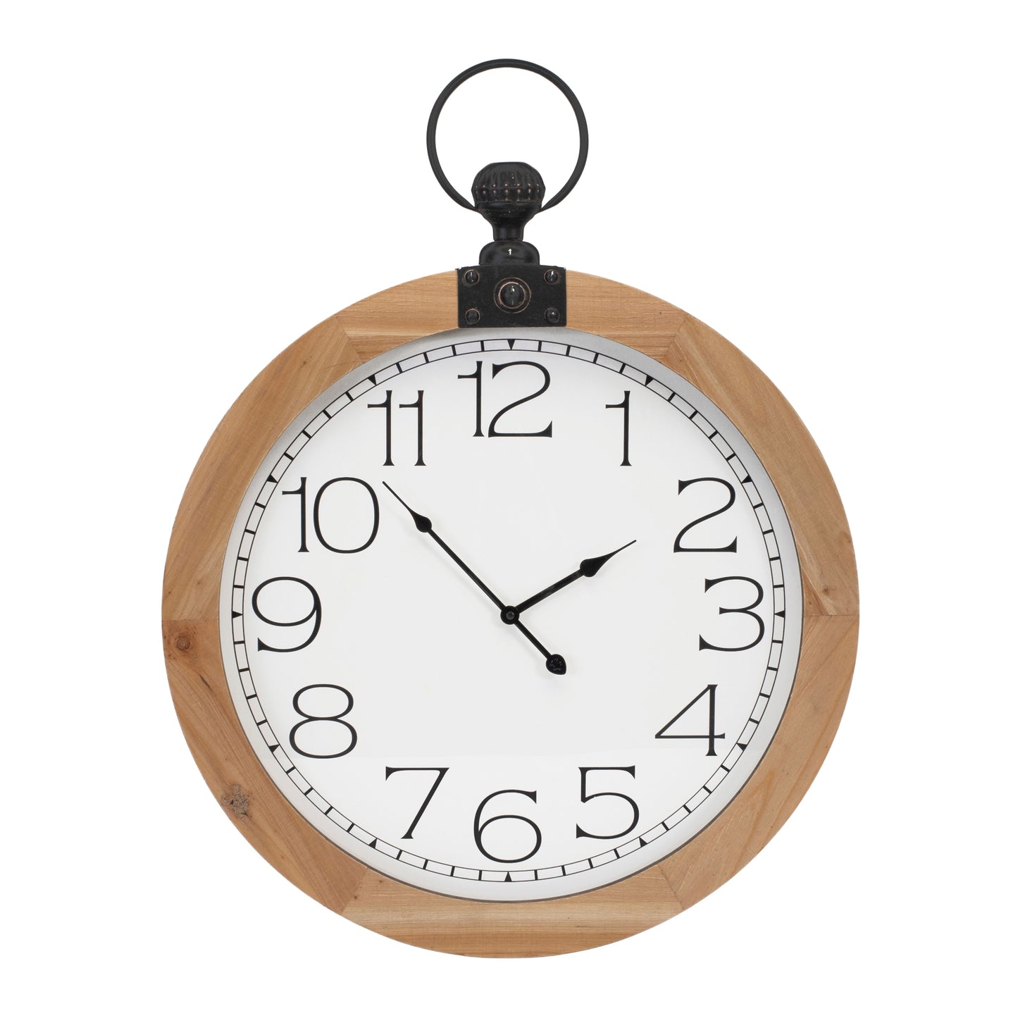 Wall Clock 23.5"L x 30.5"H MDF/Glass 1 AA Battery Not Included