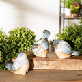 Ceramic Bird Figurines with Unglazed Accents (Set of 3)
