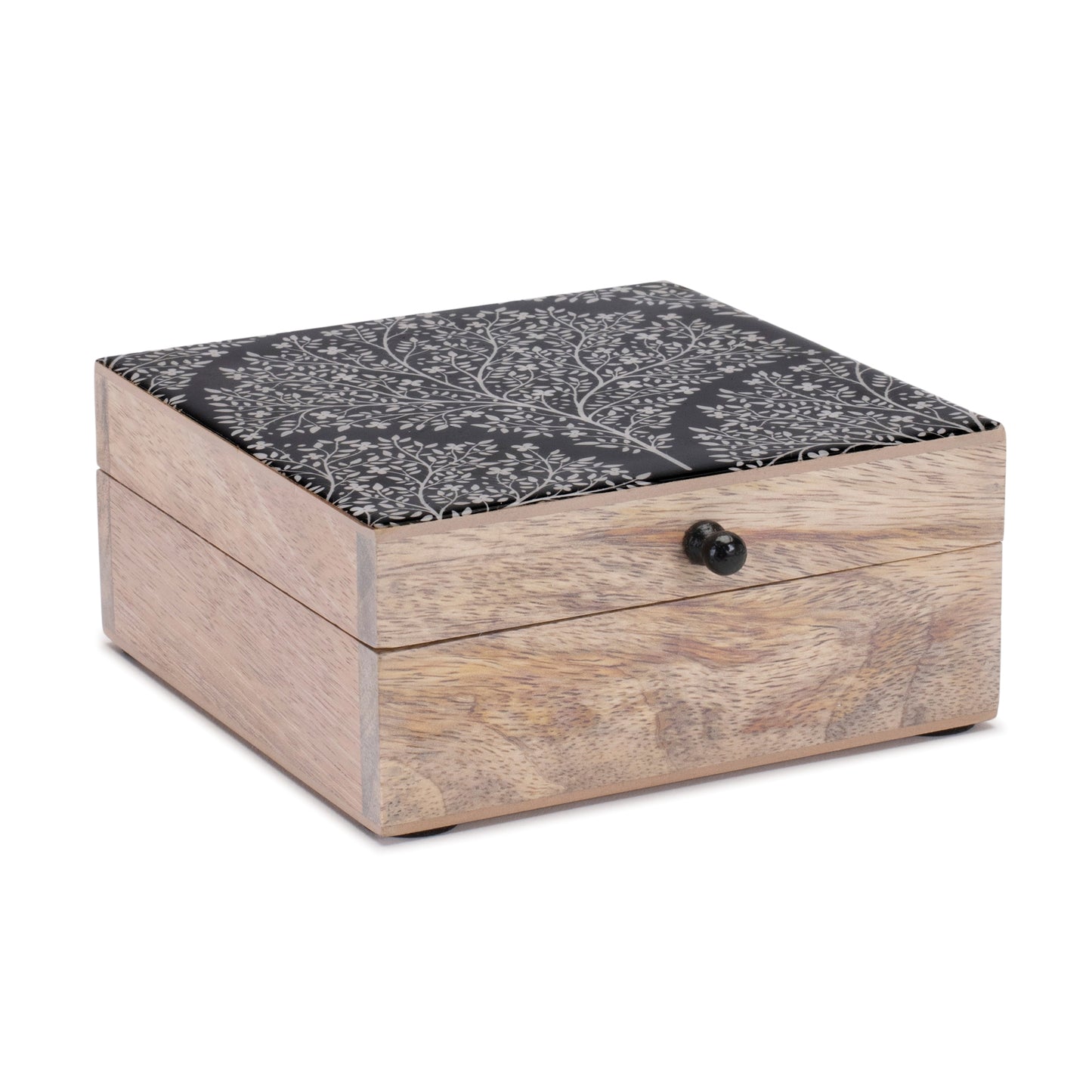 Covered Box 6"L x 6.5"W x 2.5"H Wood/MDF