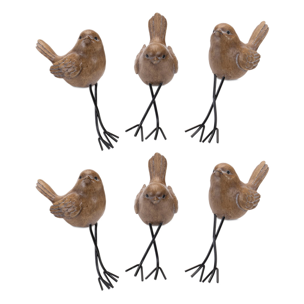 Etched Bird Shelf Sitter (Set of 6)