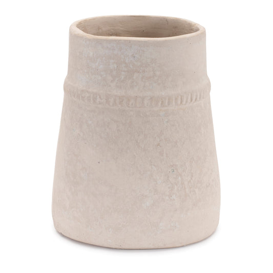 Vase 5.5"D x 6.5"H Recycled Paper/Chalk Powder