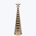 Metal Cone Shaped Christmas Tree-Gold