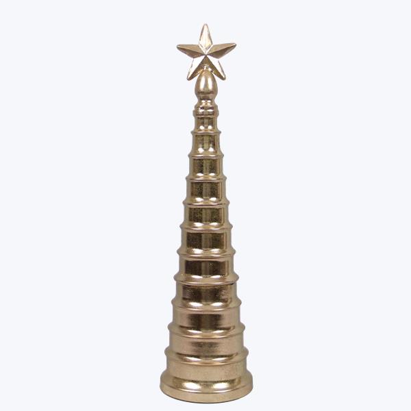 Metal Cone Shaped Christmas Tree-Gold