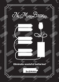 No More Batteries 2 AAA Replacement w/ 3 to 1 Connector (Set of 2)