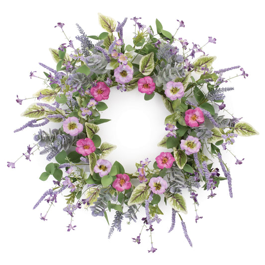 Mixed Floral Wreath 22"D Polyester/Plastic