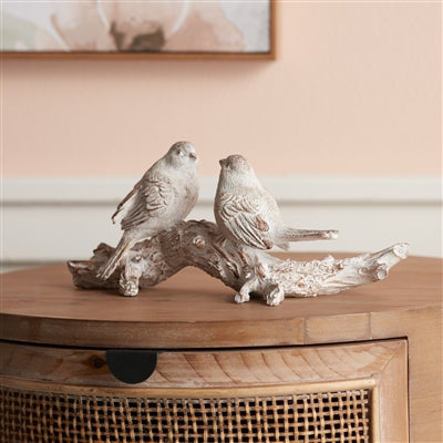 Birds on Branch 9.5"L x 3.5"H Resin