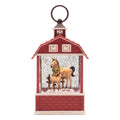 LED Horse Barn Snow Globe 11"H