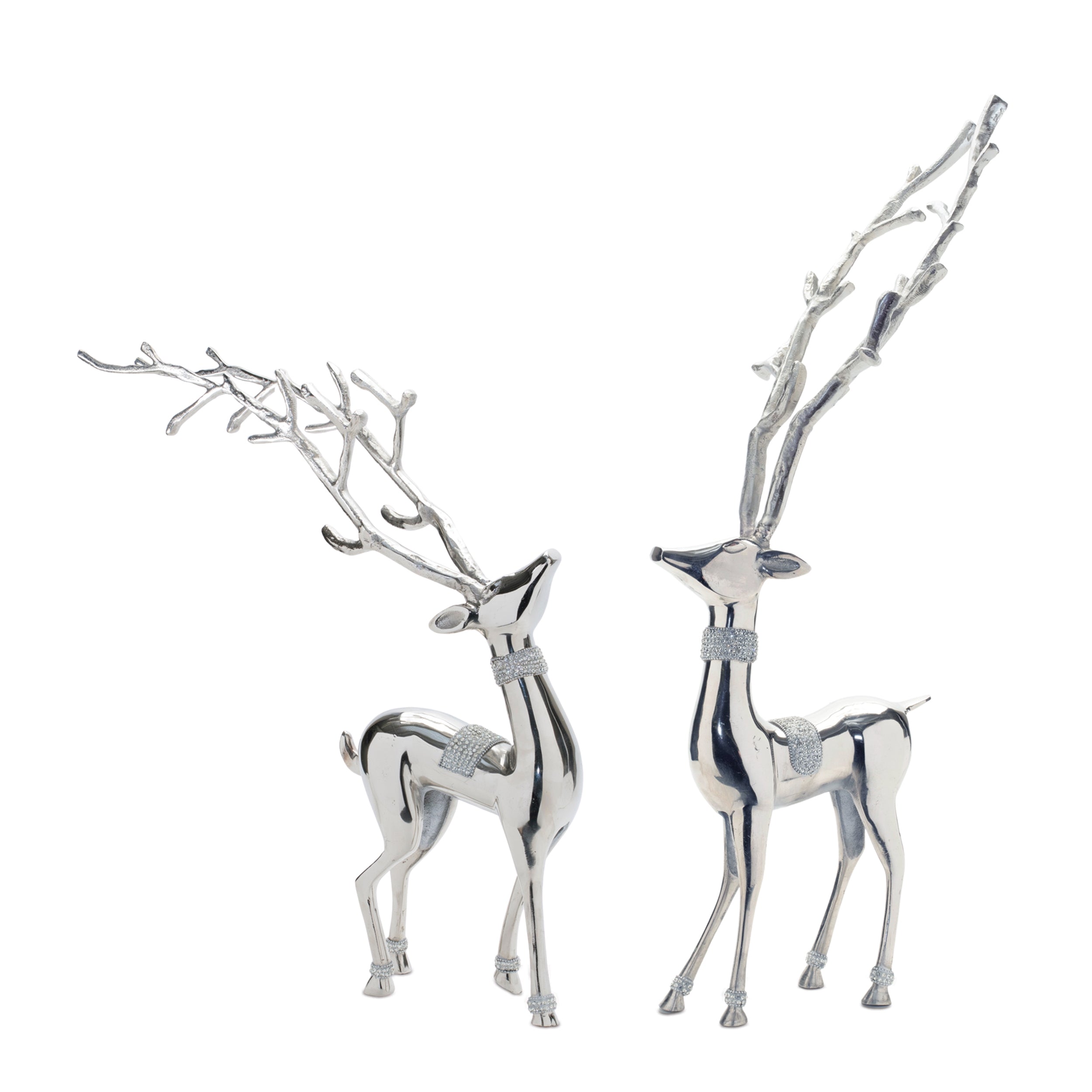 Metal Deer Statue (Set of 2)