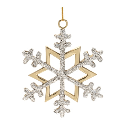Jeweled Metal Snowflake Ornament (Set of 2)