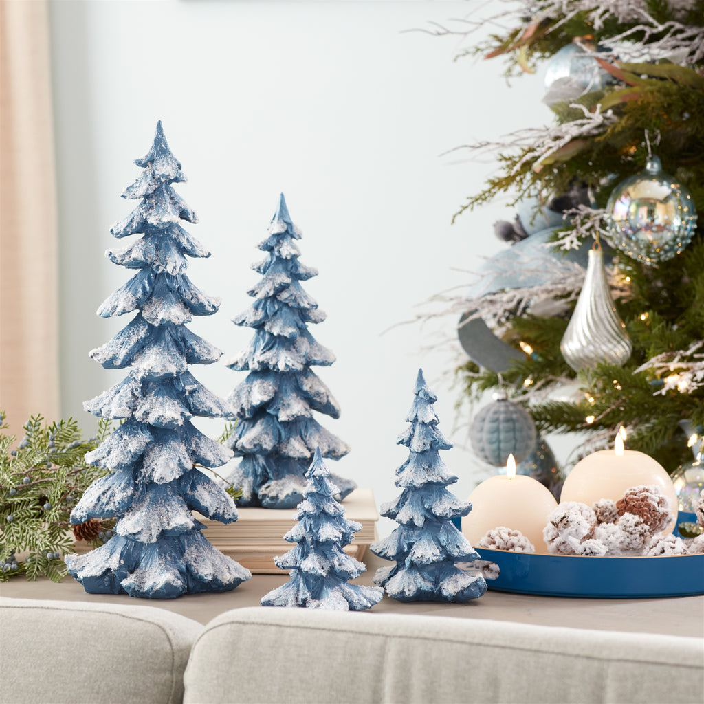 Flocked Pine Tree (Set of 4)