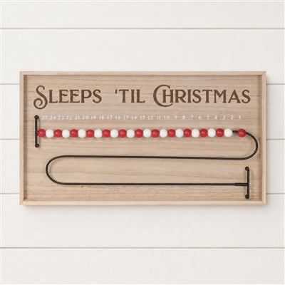 Wood Beaded Christmas Countdown 20"L