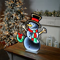 Snowman and Wreath Ekkolight 23.5"H