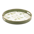 Round Deer and Pine Tree Print Tray 13.5"H