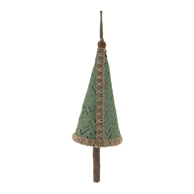 Woven Bamboo Pine Tree Ornament (Set of 4)
