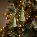 Woven Bamboo Pine Tree Ornament (Set of 4)